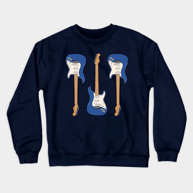 Triple Lake Placid Blue Stratocaster Crewneck Sweatshirt by saintchristopher